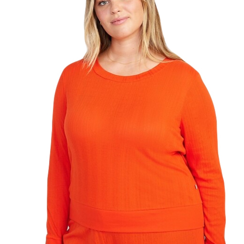 O.N.L.Y. Old Navy Orange Pullover Pointelle Pajama Top Size 3X